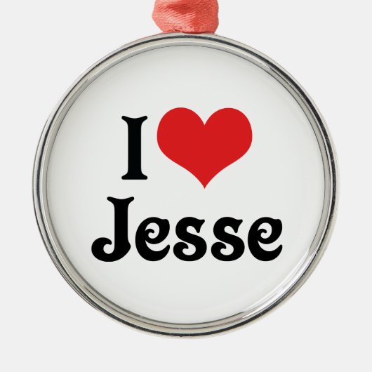 I Liebe Jesse Silbernes Ornament (Vorne)