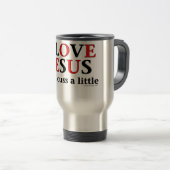 I Liebe Jesus [aber ich fluchen wenig] Reisebecher (VorderseiteRechts)