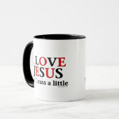 I Liebe Jesus [aber ich fluchen wenig] Tasse (Vorderseite Links)