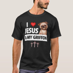 I Liebe Jesus and My Brussels Griffon Dog Mama Vat T-Shirt