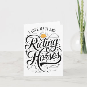 I Liebe Jesus and Riding Pferde Pferde Girls Wom Karte
