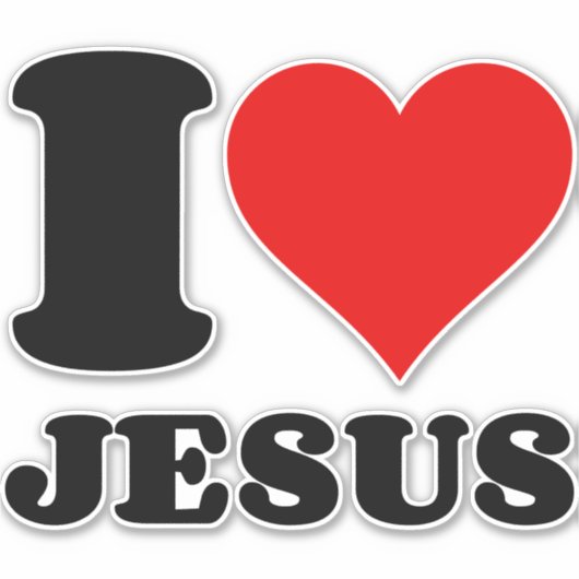 I LIEBE JESUS AUFKLEBER (Vorderseite)
