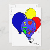 I Liebe Jesus Balloons Postkarte (Vorne/Hinten)