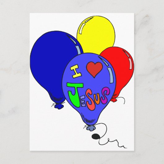 I Liebe Jesus Balloons Postkarte (Vorderseite)