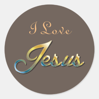 I Liebe Jesus Brown Sticker
