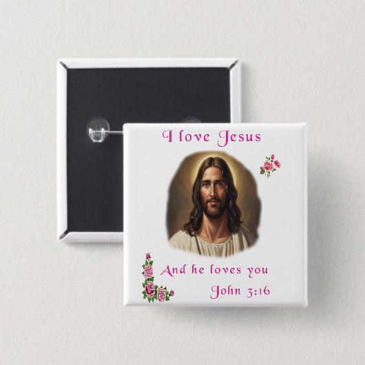 I Liebe Jesus Button (Vorne & Hinten)