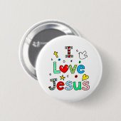 I Liebe Jesus Button (Vorne & Hinten)