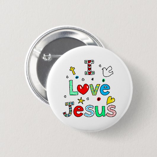 I Liebe Jesus Button (Vorne & Hinten)
