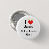I Liebe Jesus Button (Vorne & Hinten)