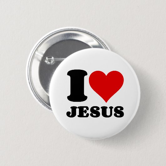 i Liebe Jesus christlicher Zitat Button (Vorne & Hinten)