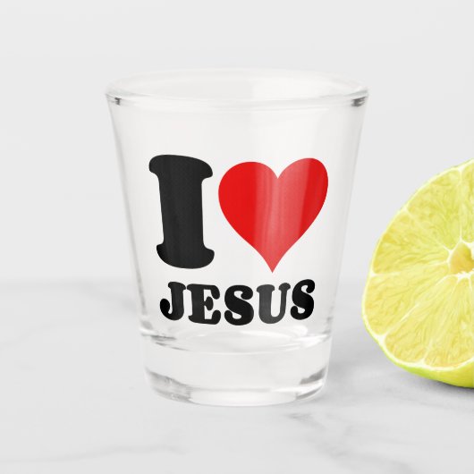 i Liebe Jesus christlicher Zitat Schnapsglas (Vorderseite)