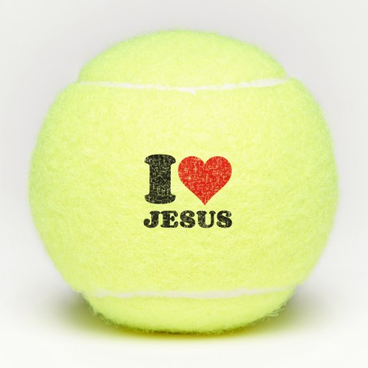 i Liebe Jesus christlicher Zitat Tennisbälle (Vorderseite)