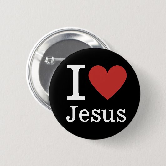 I ❤️ Liebe Jesus CUSTOMIZABLE Button Button (Vorne & Hinten)