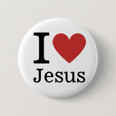I ❤️ Liebe Jesus CUSTOMIZABLE Button Button (Vorderseite)