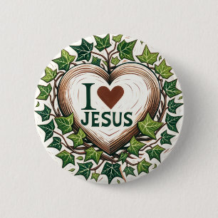 I Liebe Jesus English Ivy Christlich Button