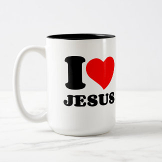 I LIEBE JESUS FÜR CHIRCHRISTIANER ZWEIFARBIGE TASSE