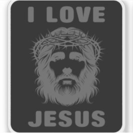 I Liebe Jesus (grau) Aufkleber