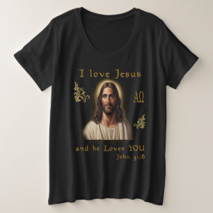 I Liebe Jesus Große Größe T-Shirt
