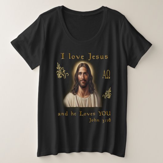 I Liebe Jesus Große Größe T-Shirt (Design vorne)