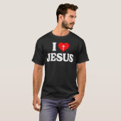 I Liebe Jesus Herzkreuz Christlich T-Shirt (Vorne ganz)