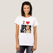 I Liebe Jesus - i-Herz Jesus mit Bild im Namen T-Shirt (Vorne ganz)