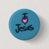 I Liebe Jesus ich höre Jesus Blue Button (Vorderseite)