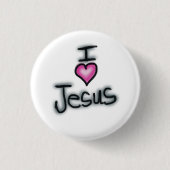 I Liebe Jesus ich höre Jesus White Button (Vorderseite)