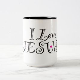 I Liebe Jesus Inspiration Zitat Zweifarbige Tasse