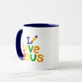 I Liebe Jesus/Jesus-Lieben ich Kaffee-Tasse Tasse (Vorderseite Links)