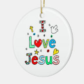 I Liebe Jesus Keramikornament (Links)
