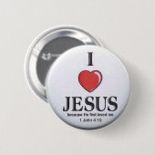I Liebe-Jesus-Knöpfe Button (Vorne & Hinten)