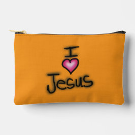 I Liebe Jesus Orange und Schwarz Zubehörtasche