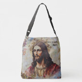 I Liebe Jesus Personalisierter Name Tragetaschen Mit Langen Trägern (Rückseite)