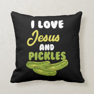 I Liebe Jesus & Pickles - Religiöse vegetarische  Kissen