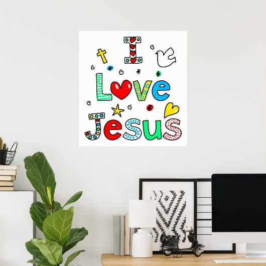 I Liebe Jesus Poster (Heimbüro)