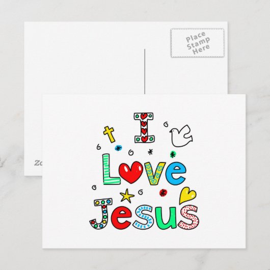 I Liebe Jesus Postkarte (Vorne/Hinten)