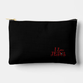 I Liebe Jesus Red Script Black Zubehörtasche