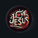 I Liebe Jesus Religious Christlich Button<br><div class="desc">Beschreibung: Zeigen Sie Ihre Liebe für Jesus mit diesem wunderschön gestalteten Christlichen Aufkleber "I Liebe Jesus". Mit seinem lebendigen, Retro-inspirierten Design mit feinem Typografie und Herzenssymbol ist dieser Aufkleber perfekt für jeden Gläubigen, der mit Stolz seinen Glauben will. Die auffälligen Farben und der einzigartige Stil machen es zu einer idealen...</div>