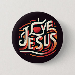 I Liebe Jesus Religious Christlich Button