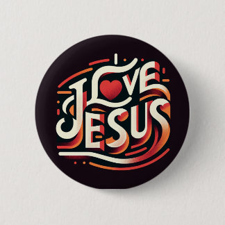 I Liebe Jesus Religious Christlich Button