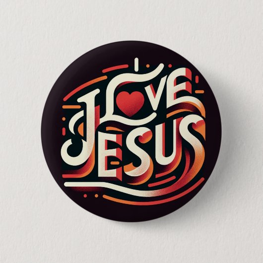 I Liebe Jesus Retro Christlich Button (Vorderseite)