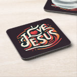 I Liebe Jesus Retro Christlich Getränkeuntersetzer<br><div class="desc">Dieser Retro-Untersetzer "I Liebe Jesus" ist eine perfekte Mischung aus Glaube und Funktionalität. Dieser Christliche Untersetzer besticht durch ein kühnes, Vintag inspiriertes Design mit lebhaften Farben und einem Herzsymbol und verleiht jedem Zuhause oder Büro eine Touch der Inspiration. Ideal, um Ihre Oberflächen zu schützen und gleichzeitig Ihre Liebe für Jesus...</div>