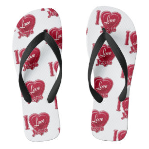 I Liebe Jesus Rotes Herz Badesandalen