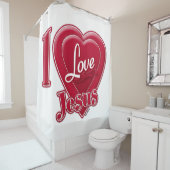 I Liebe Jesus Rotes Herz Duschvorhang (Beispiel)