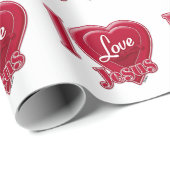 I Liebe Jesus Rotes Herz Geschenkpapier (Rolleneckpunkt)