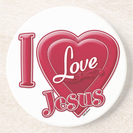 I Liebe Jesus Rotes Herz Getränkeuntersetzer (Vorne)