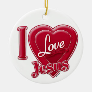 I Liebe Jesus Rotes Herz Keramik Ornament