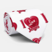 I Liebe Jesus Rotes Herz Krawatte (Gerollt)