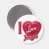 I Liebe Jesus Rotes Herz Magnet (Vorderseite/Rückseite)