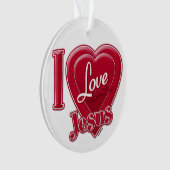 I Liebe Jesus Rotes Herz Ornament (Vorderseite)